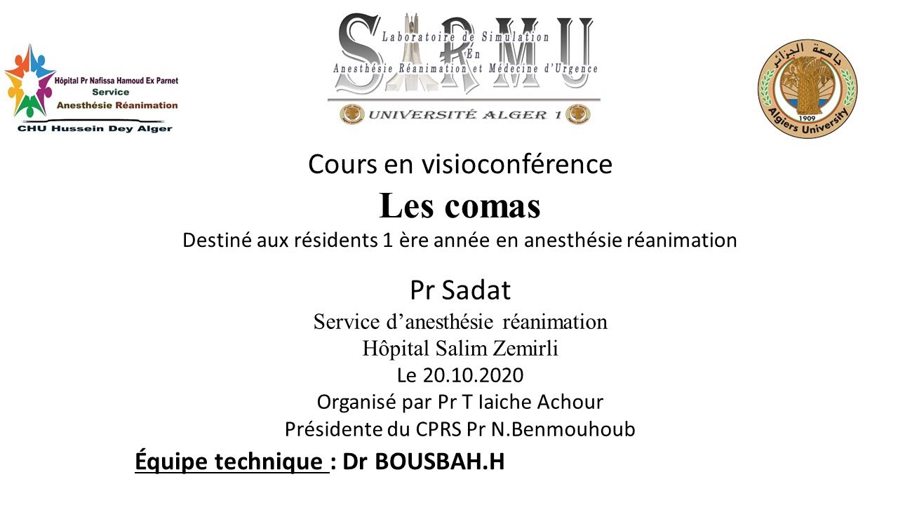 Les comas. Pr S.Sadat