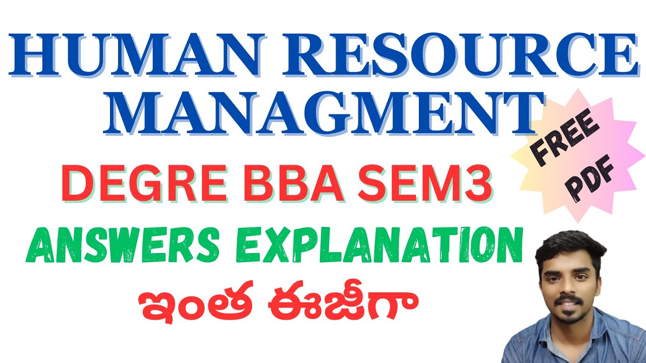 #Human resources management bba semester 3 important questions explanation #hrm in Telugu