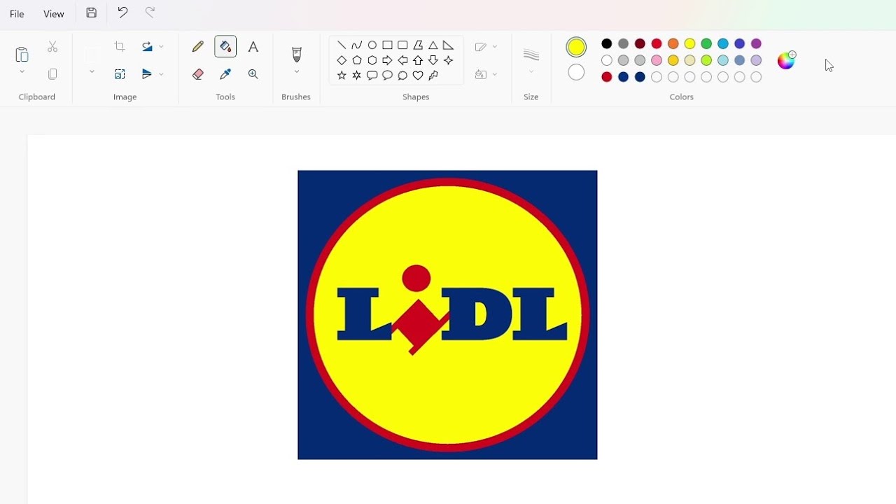How to draw the Lidl logo using MS Paint | How to draw on your computer