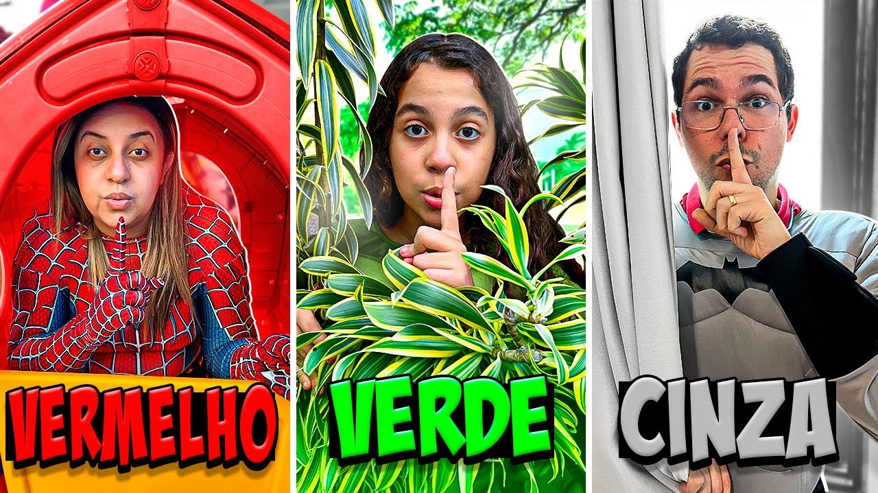 ESCONDE ESCONDE na COR SORTEADA do SUPER-HERÓI em FAMÍLIA  ! - Sarah de Araújo