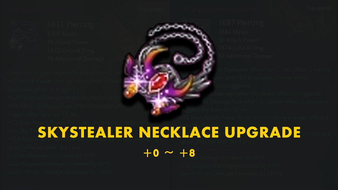 [BnS] Upgrade Skystealer Necklace +0 ~ +8 | Equipment Upgrades