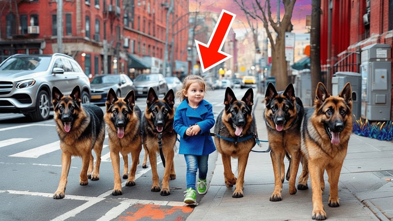 Een meisje wandelt elke ochtend met haar politiehonden, totdat mensen ontdekken dat ze een schokken