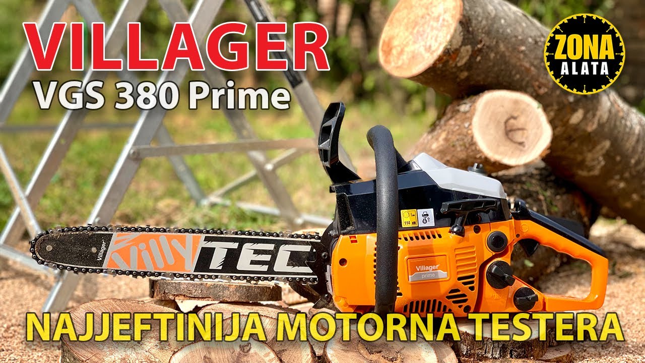 Villager VGS 380 Prime Motorna Testera - Benzinska lančana testera - Motorka Recenzija TEST 4K