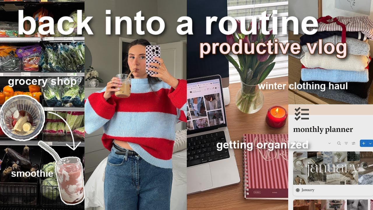 PRODUCTIVE DAYS IN MY LIFE 🗒️☕️ *new year routine* princess polly haul, digital organization & more