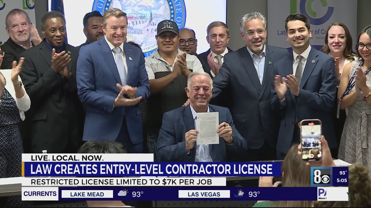 Nevada law creates entry-level contractor license