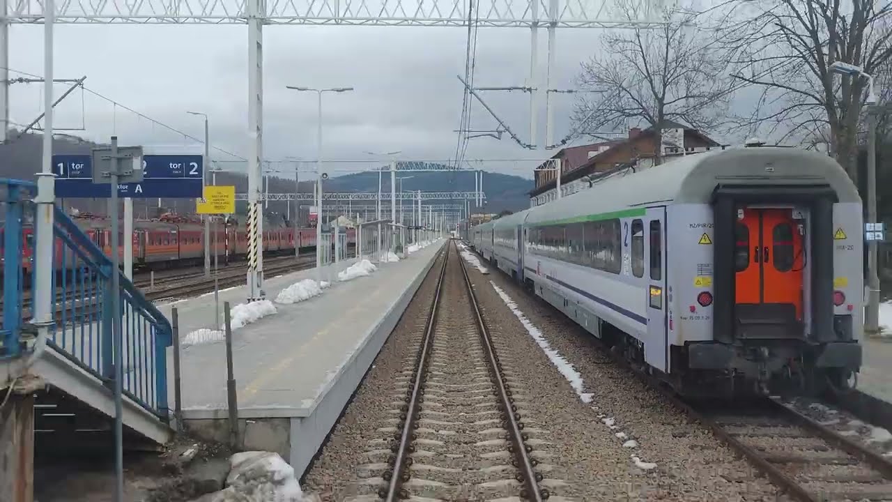 Sucha Beskidzka Jelesnia rear view IC Halny przelęcz Hucisko 560npm Galicyjska Kolej Transwersalna