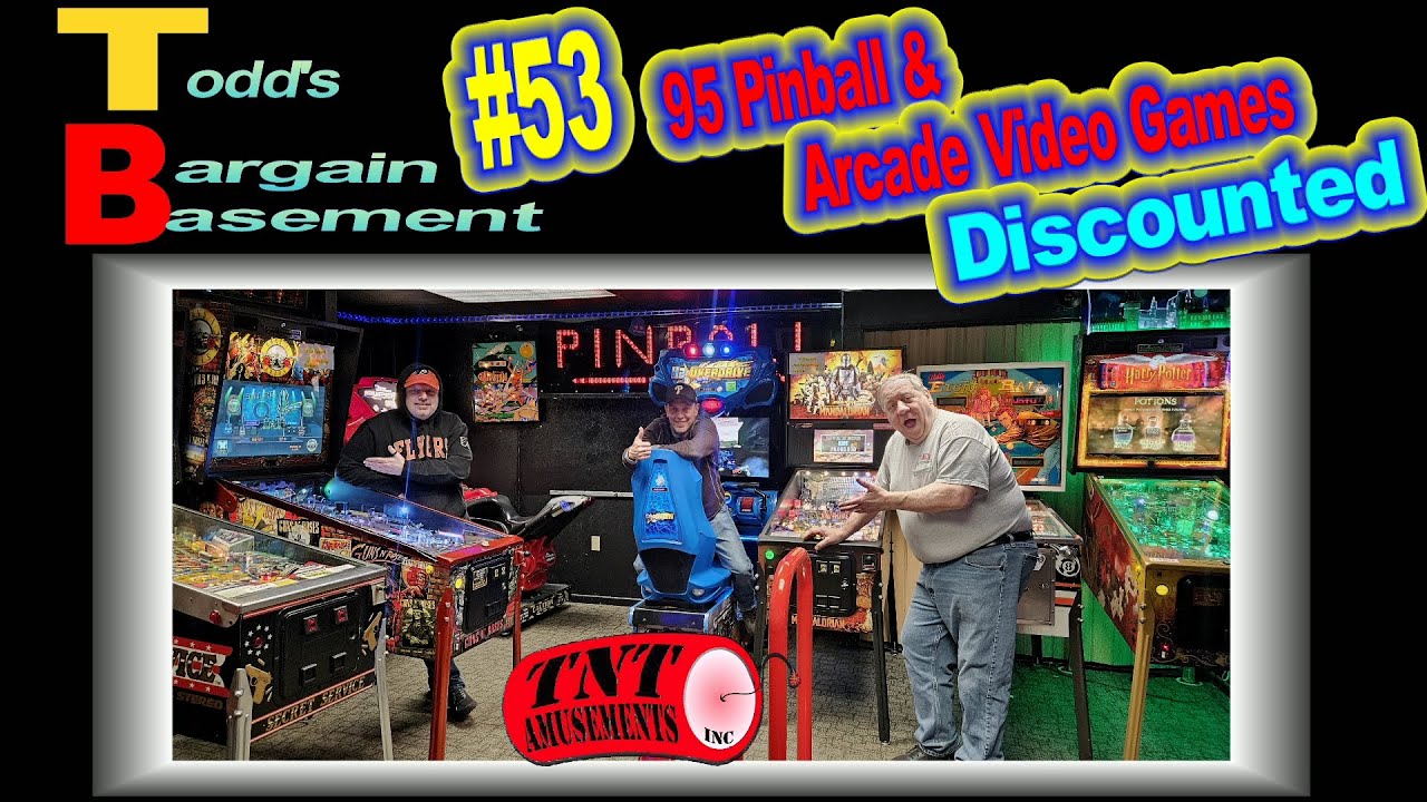 #1850  BARGAIN BASEMENT #53 with 94 Arcade and Pinball Machines DISCOUNTED at TNT Amusements!