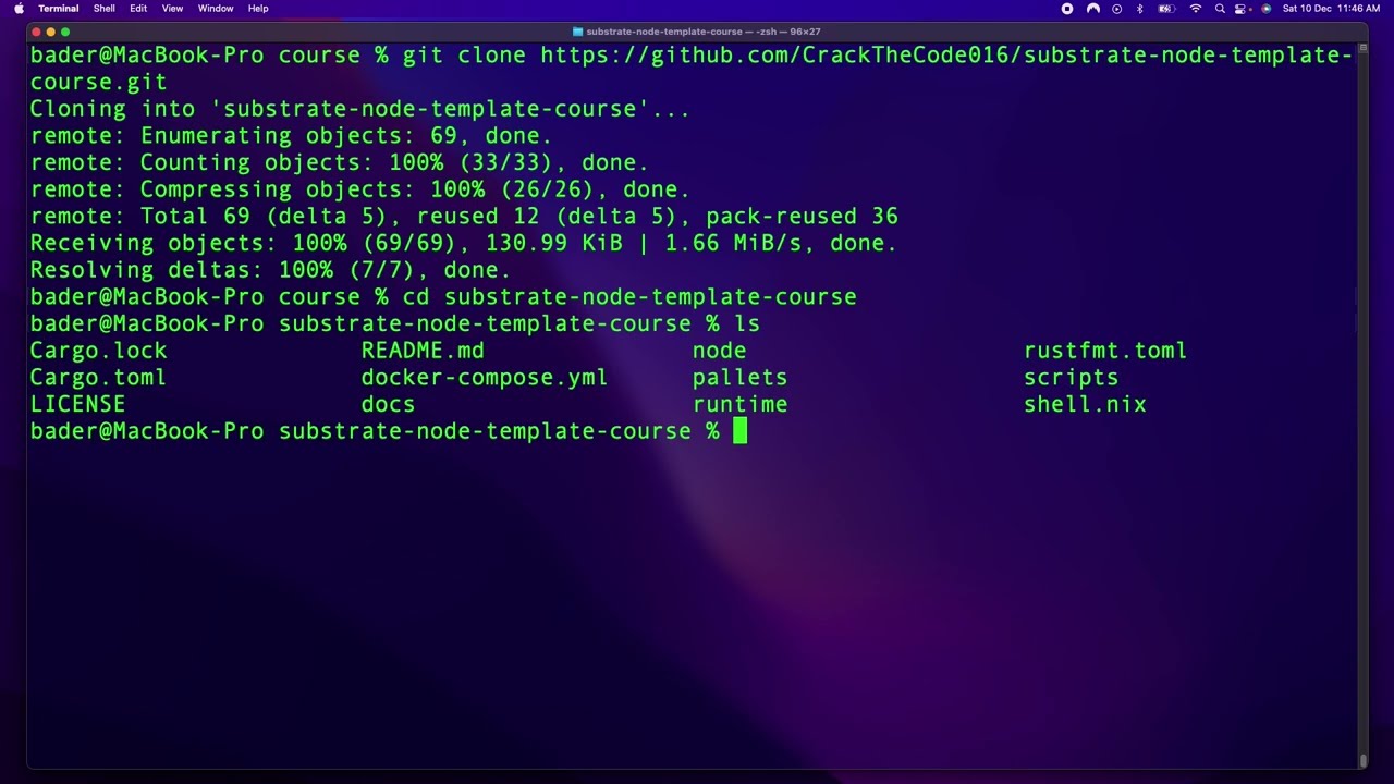 Installing & Using the Substrate Node Template