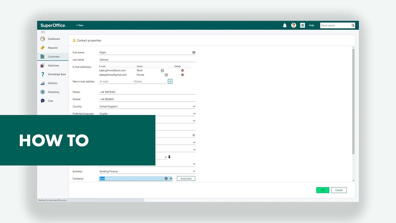 How to register contacts in SuperOffice Service