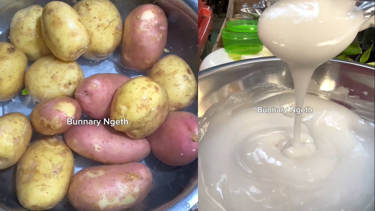 Potato powder and potato mask /វិធីធ្វើម្ស៉ៅអាមីដុងដំឡូងបារាំង នឹង ម៉ាសបិតមុខ។