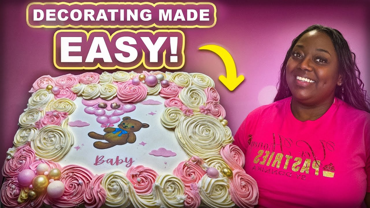 8 minute cake transformation! How to decorate a stunning cake!