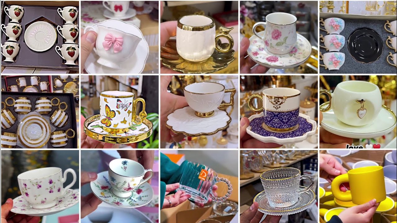 Jordan Iraq and Turkey Tea cups design 2024 stylish 😍 ❤️ Tea cup  with saucer  design/Teaware #vlog