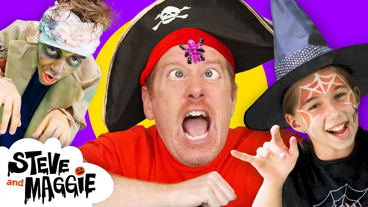Halloween Spooky Party for Kids with Steve and Maggie | Monster Trick or Treat | Hit the Pi&ntilde;ata
