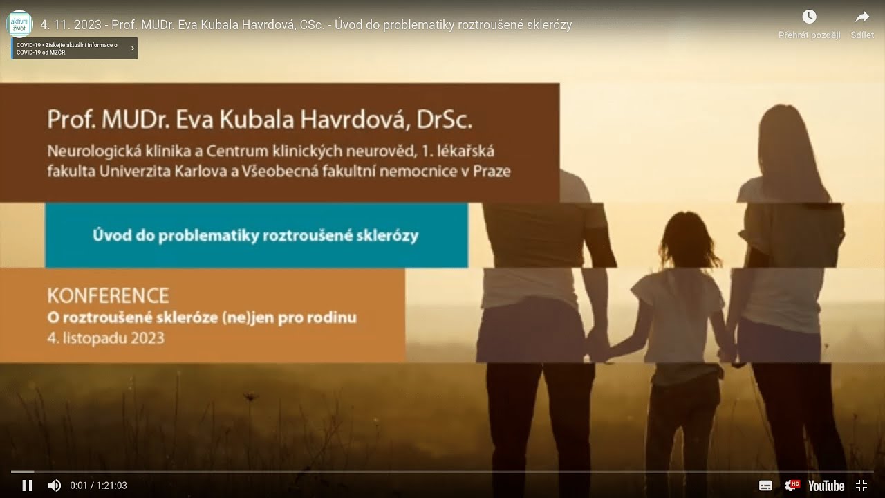4. 11. 2023 - Prof. MUDr. Eva Kubala Havrdová, CSc. - Úvod do problematiky roztroušené sklerózy
