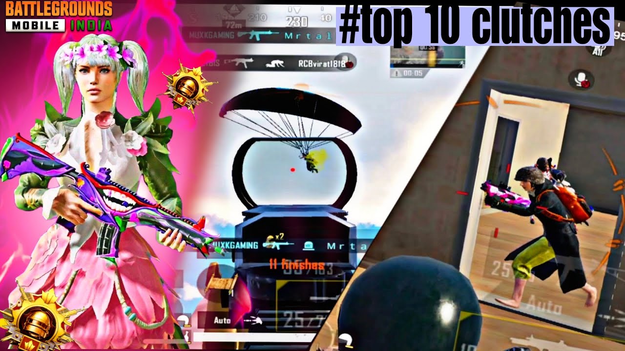 TOP 10 CLUTCHES 😱 FASTEST CLUTCH #bgmi #MUXKGAMING 