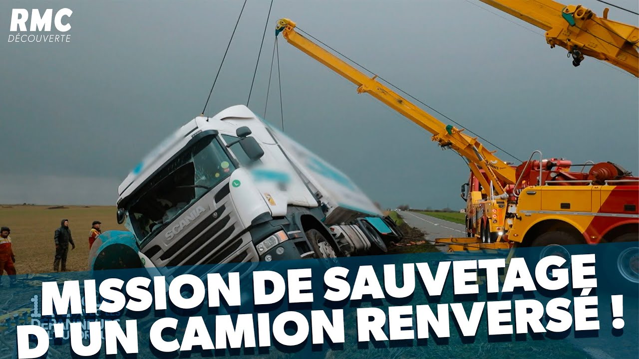 Dépannage XXL d’un camion frigo accidenté !