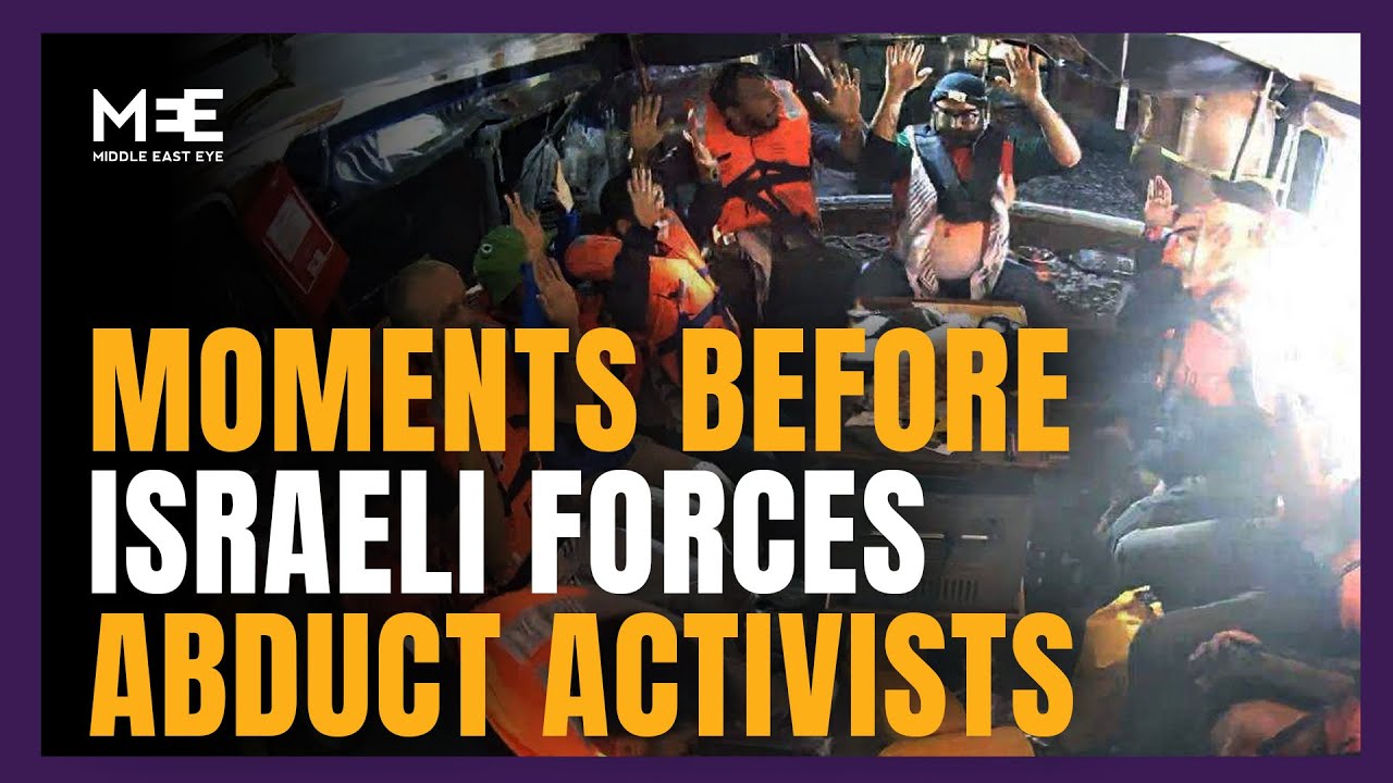 Moments before Israeli forces abduct activists