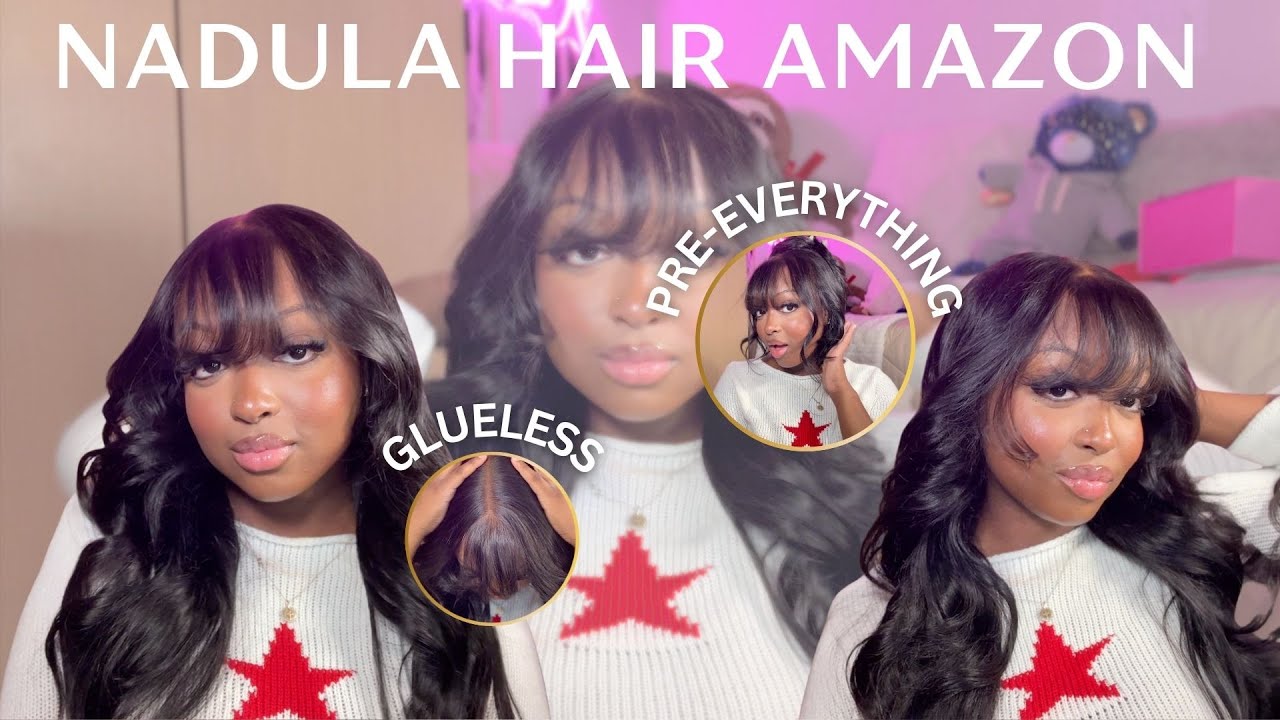 GLUELESS READY TO WEAR CURTAIN BANG WIG FROM AMAZON| @nadulahairamazon