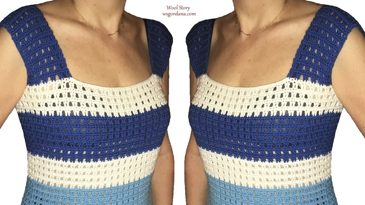 🌼Crochet Summer Top Tutorial 💥 All Sizes (Heklana morska bluza 💥 sve veličine)