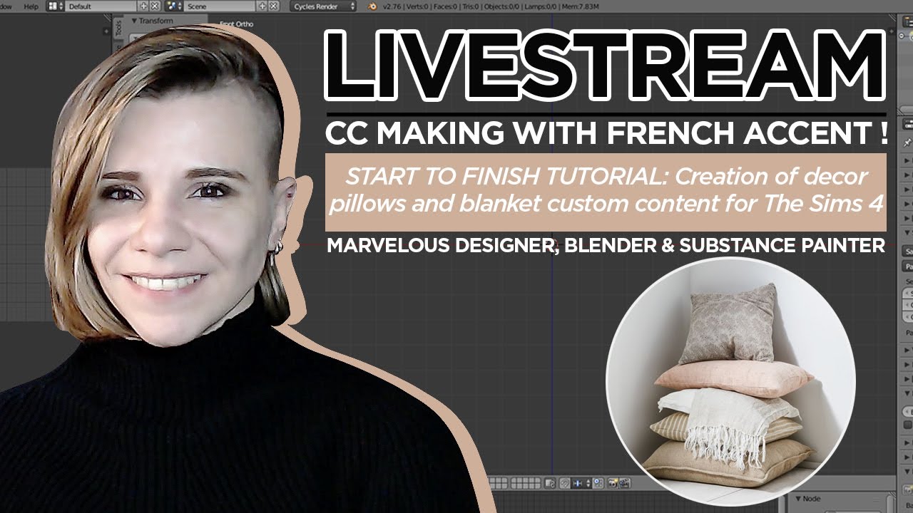 Livestream : Start to finish cc pillow and blanket for The Sims 4
