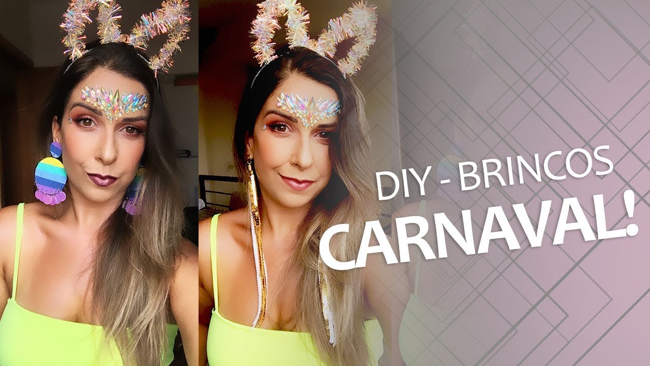 BRINCOS DE CARNAVAL ARCO-IRIS E LANTEJOULA - CARNAVAL 2019