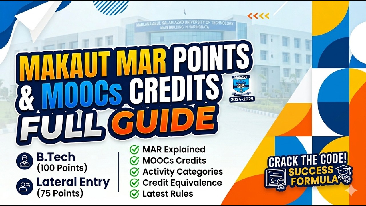 MAKAUT MAR Points & MOOCs Credits Explained | B.Tech & Lateral Entry Full Guide