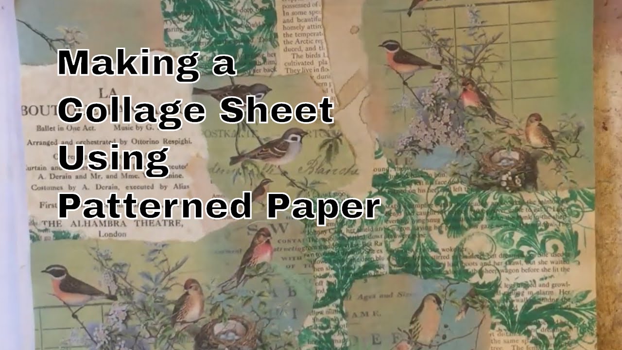 Creating a Collage Page from Green Handmade Book Page Paper - Junk Journal Tutorial