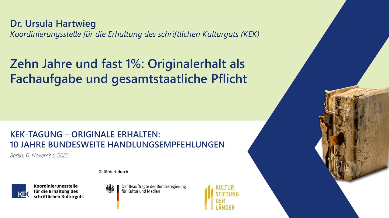 Ursula Hartwieg: Zehn Jahre und fast 1% – Originalerhalt als Fachaufgabe & gesamtstaatliche Pflicht