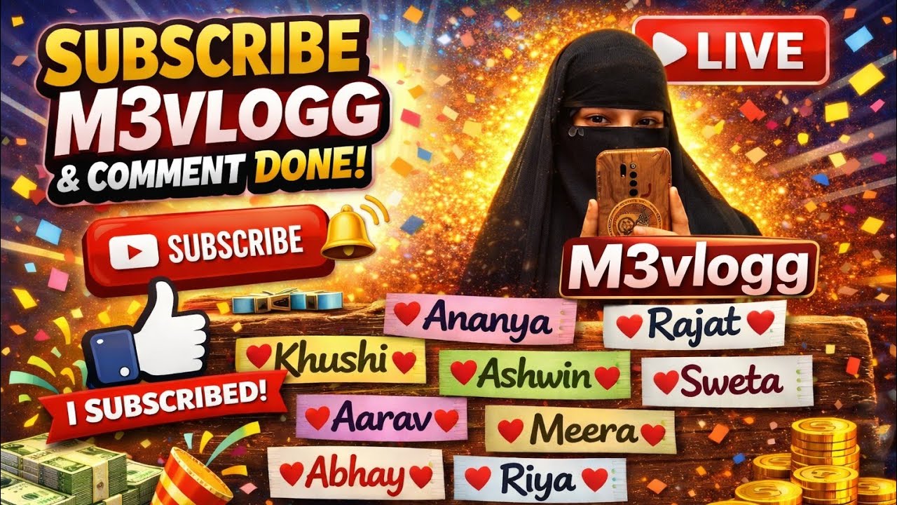 Subscribe🌷 M3vlogg & Comment Done | Comment your Name | Writing Subscribers Name #m3vlogg #live