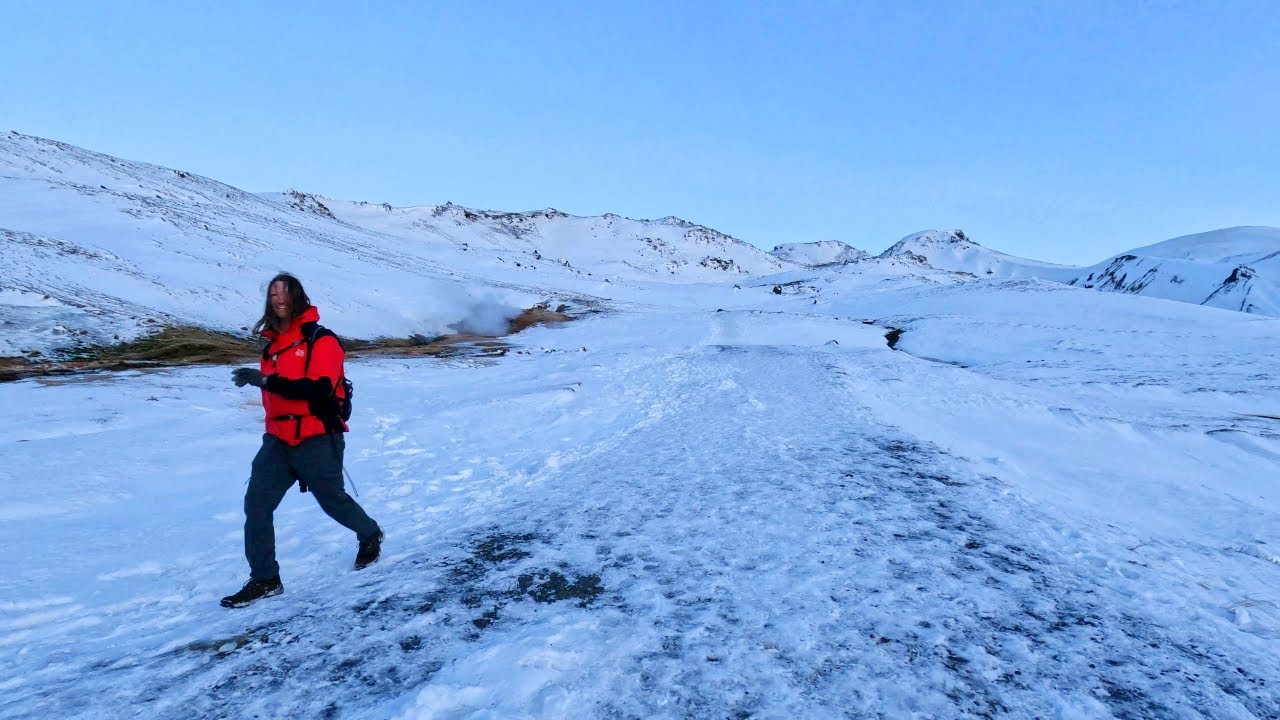 Winter Hiking in Reykjadalur Valley | Iceland's Natural Wonders | Hot Springs | Thermal River
