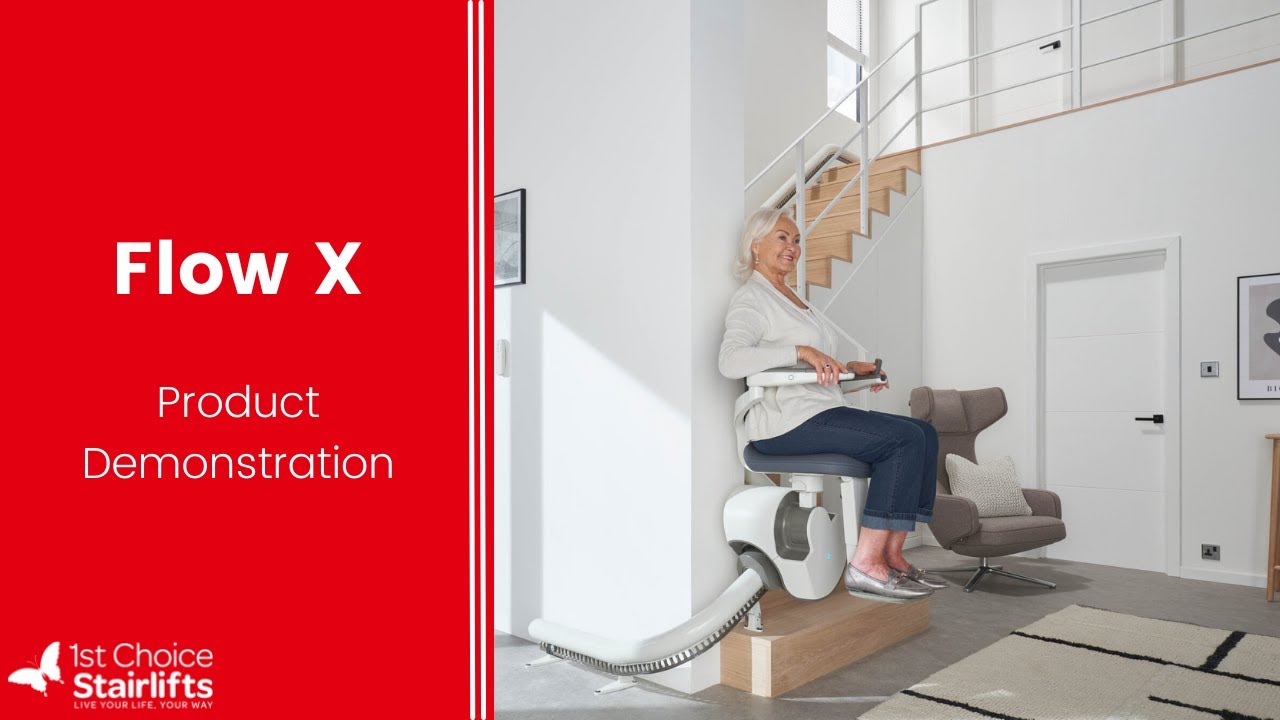 Flow X - Curved Stairlift Review and Demonstration - How a stairlift works
