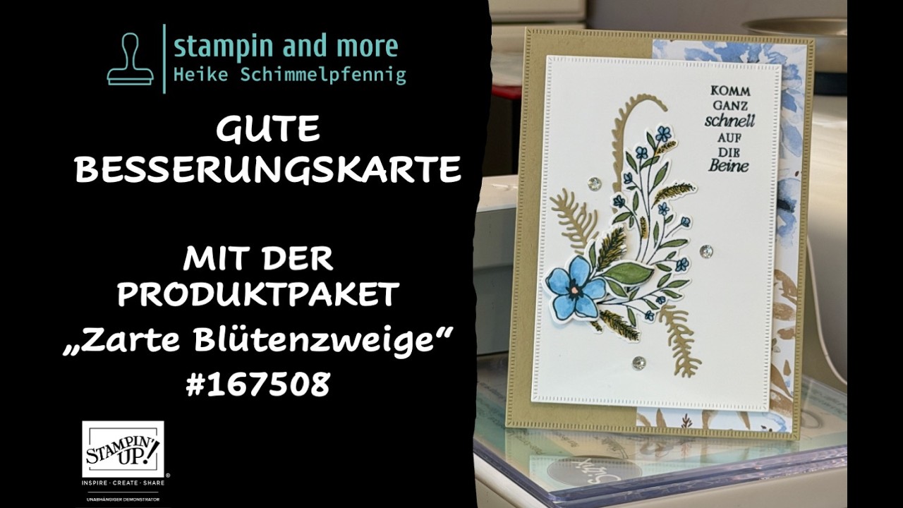 Gute Besserungskarte mit dem Produktpaket 