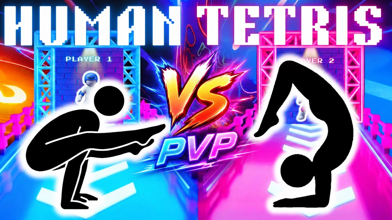 HUMAN TETRIS PVP SHOWDOWN ⚔️ | Head-to-Head Battle | Interactive Warm-Up #4