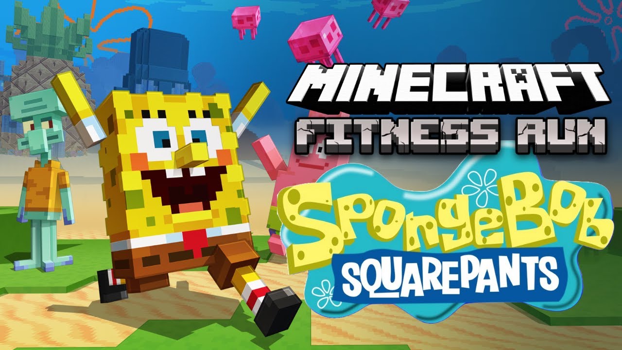 Minecraft fitness run SpongeBob 🍍 Brain Break!