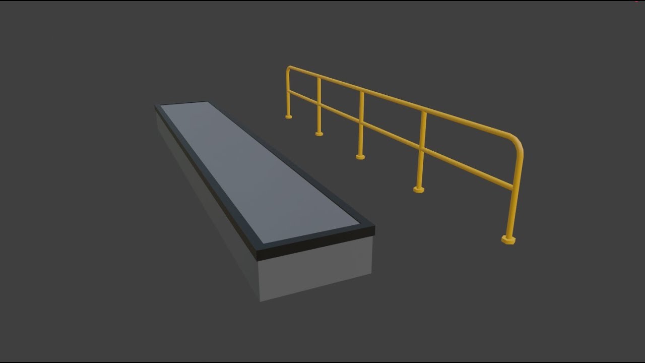 Blender 2.8 | Easy handrail and coping tutorial