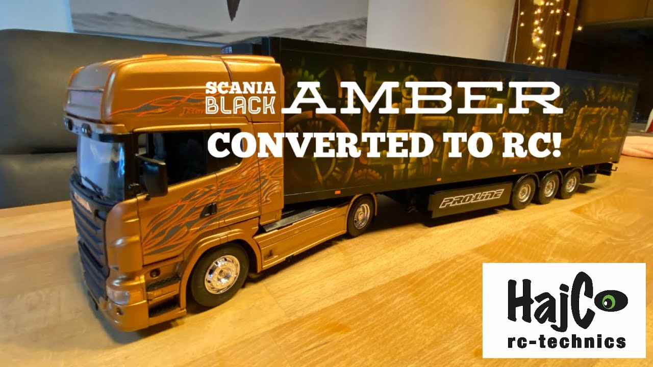 Scania Black Amber 1/25 with Trailer build for rc