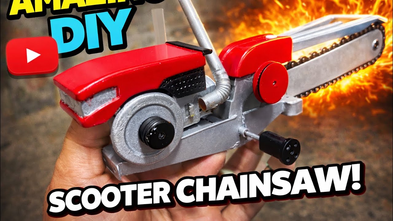 Amazing DIY Mini Chainsaw Machine | Creative Mini Tractor Tool Build/របៀធ្វើគោយន្តបញ្ជាZT155