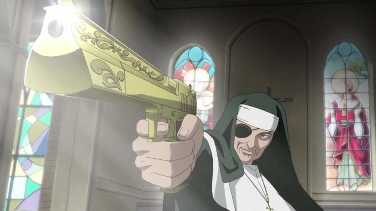 Revy and the Rip-off church vs gang | anime moment | black lagoon