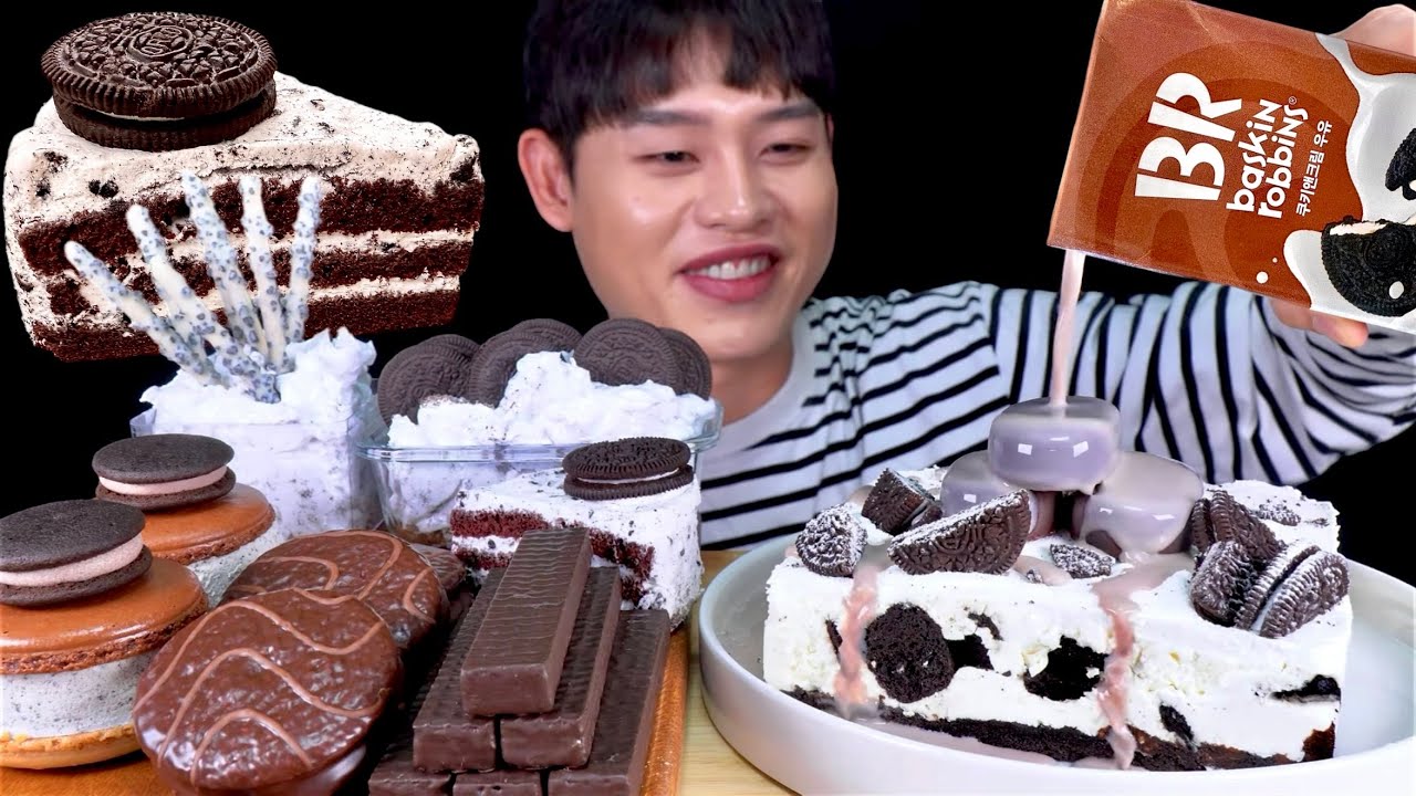 ASMR 오레오 디저트파티🎉아이스박스 오레오과자 오레오 아이스크림 오레오 부어먹방! Oreo Dessert Party~ Oreo Cake Snack Ice Cream MuKBang