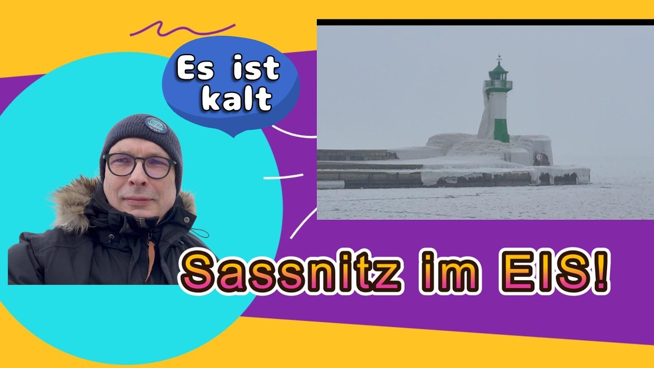 Sassnitz/Insel Rügen hat ein Eispanzer. Ostsee ist eingefroren!