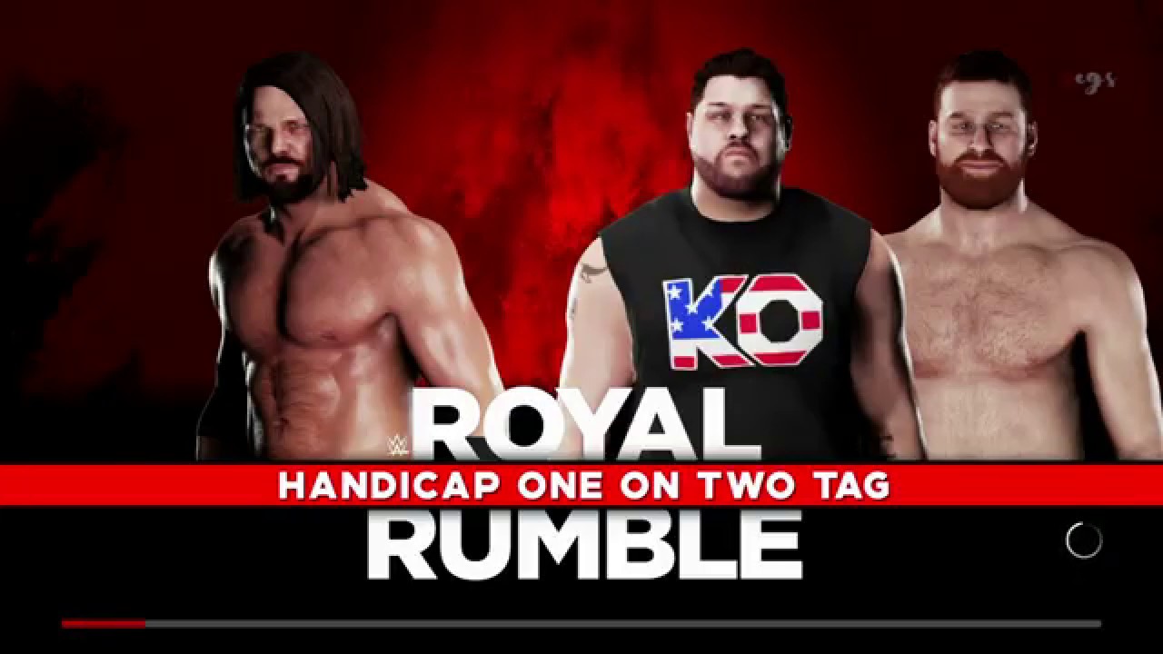 WWE ROYAL RUMBLE 2018 | WWE CHAMPIONSHIP | HANDICAP MATCH: AJ STYLES VS KEVIN OWENS & SAMI ZAYN |