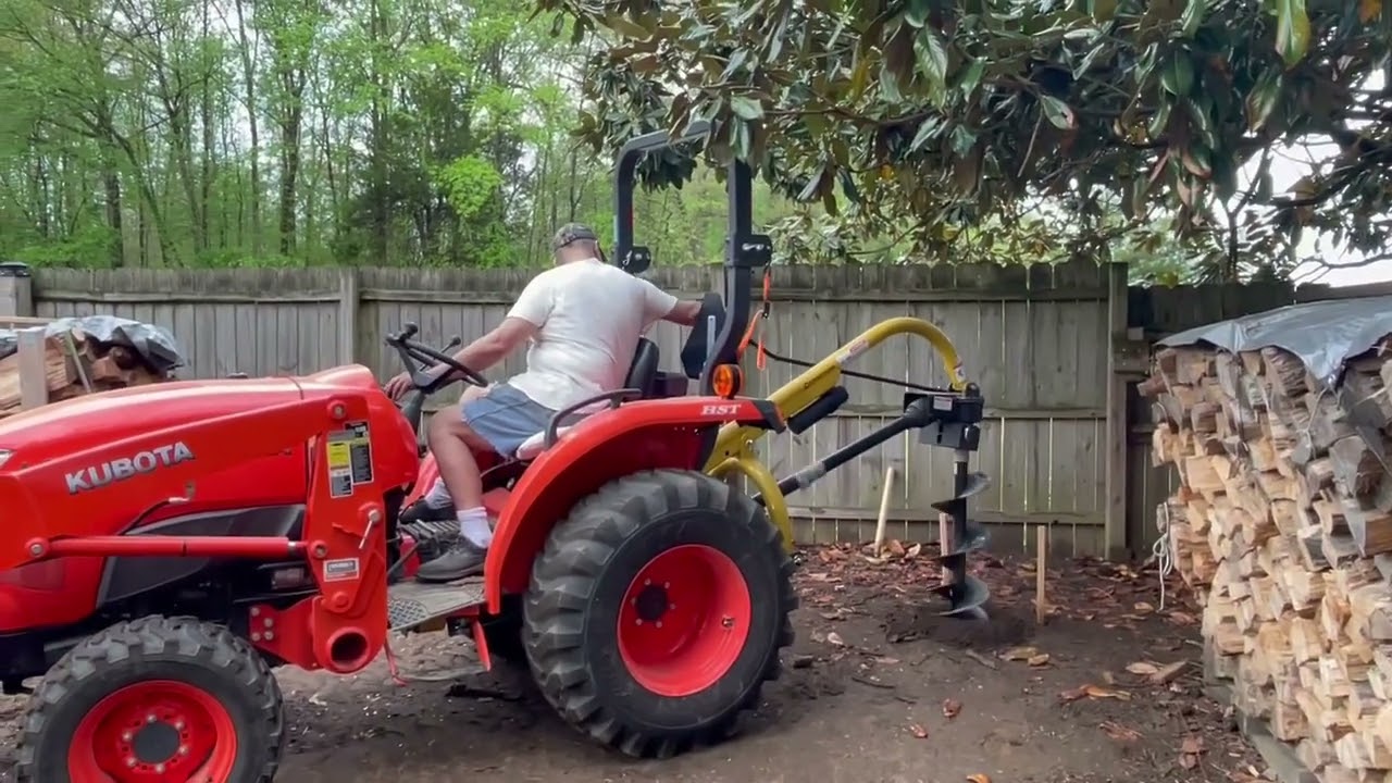 Kubota L3901 Post Hole Digging | Watch This Beast in Action! #countryliving #farming