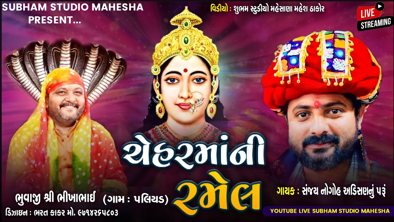 ​@shubhamstudioofficial404  🔴LIVE ||  ll Paliyad Cheharmani Ramel ||  Sanjay Nogoh Adisnanuparu ||