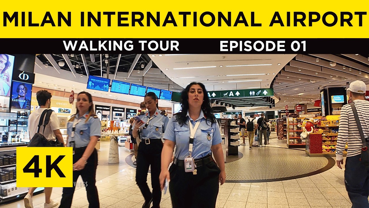 Milan Airport Italy Ep 1 | Malpensa Airport Italy (MXP) | International Airport | Walk Tour (ASMR)