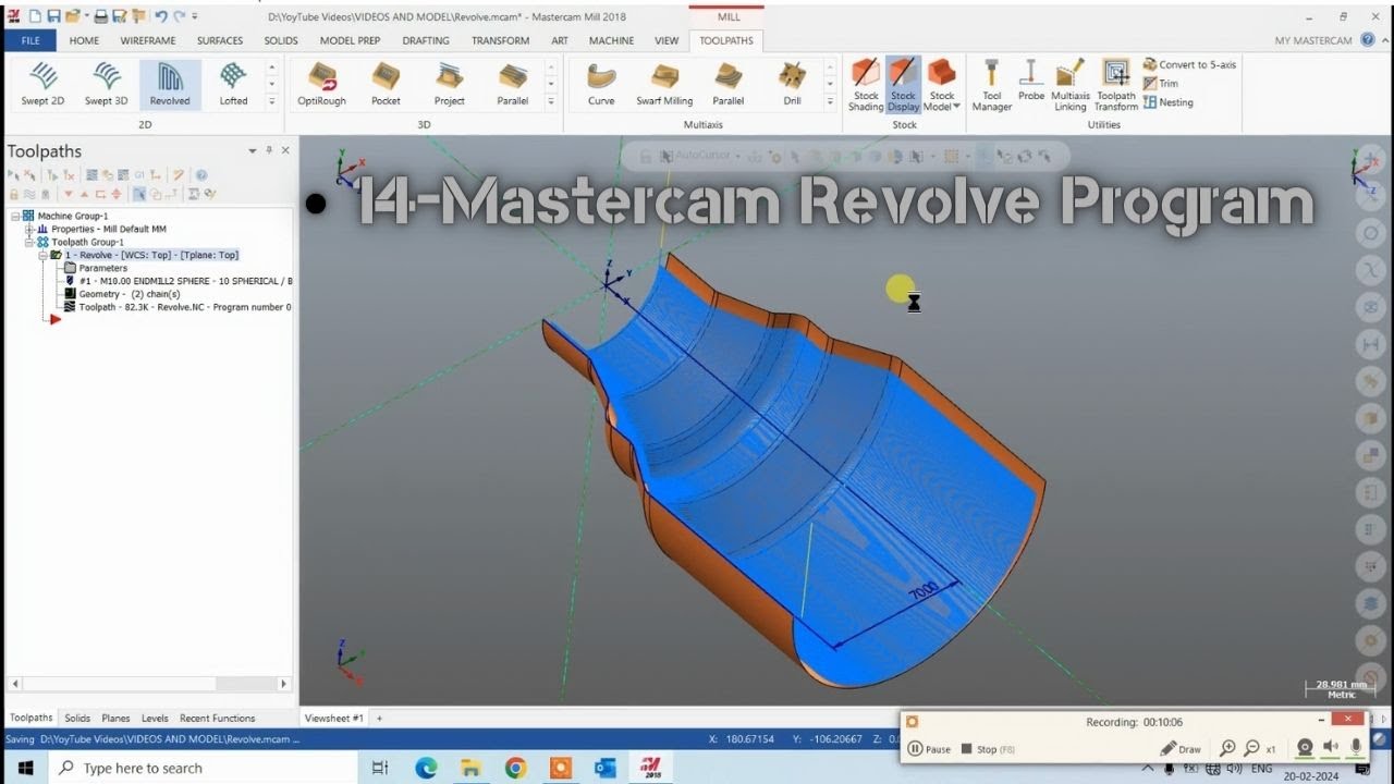 #Mastercam Revolve Program#Revolve Program In Mastercam#How To Make Revolve Program#Revolve #vmc
