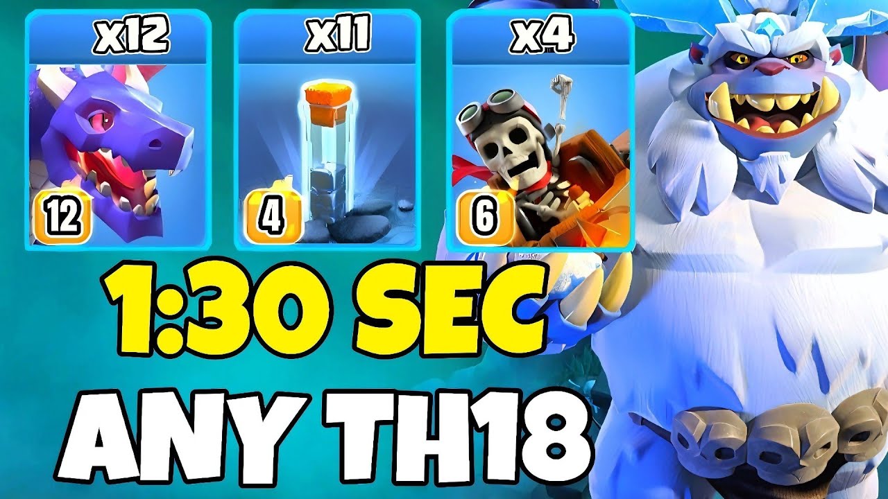 Th18 Dragon + Totem Spell + Dragon Rider Attack Strategy | Th18 Attack Strategies (Clash of Clans)