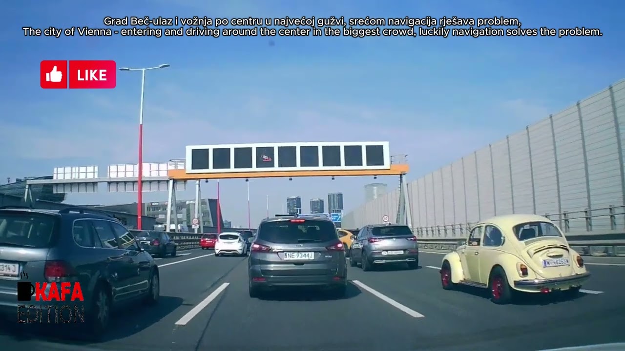 Grad Beč ulaz i vožnja po centru u najvećoj gužvi,srećom navigacija rješava problem,The city of Vien