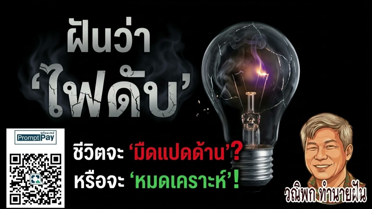 วณิพก ทำนายฝัน: ฝันว่าไฟดับ! (ไฟดับกะทันหัน-ไฟดับแล้วติด) ลางร้ายจะมืดแปดด้าน หรือจะหมดเคราะห์?
