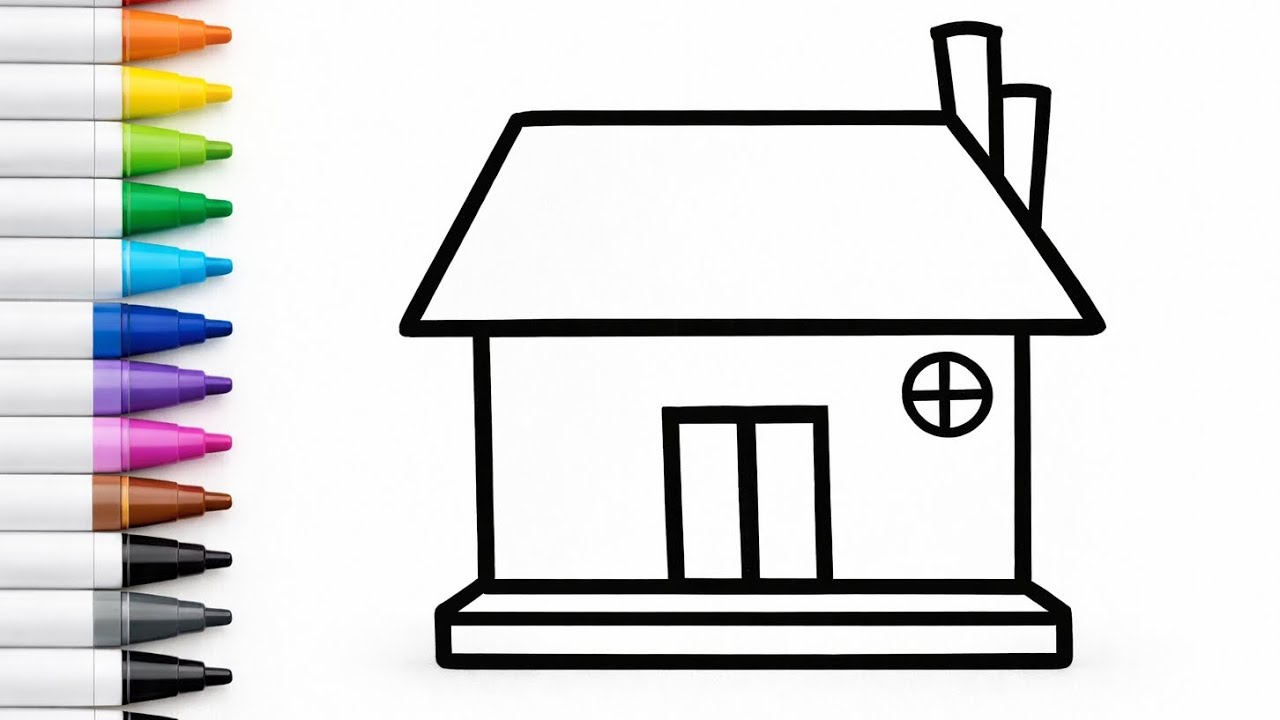How to Draw a House | Easy Drawing for Kid