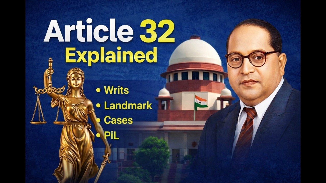 Article 32 Explained in Hinglish | 5 Writs, PIL, Landmark Cases | Indian Constitution